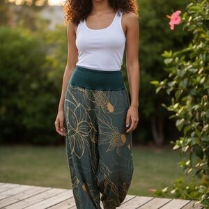 Elegant Floral Wide Leg Pants